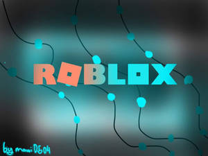 Roblox 標誌帶有發光的青綠色和橙色文字，周圍環繞著電路線條。