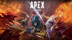Apex Legends 角色在熾熱的戰鬥場景中戰鬥。