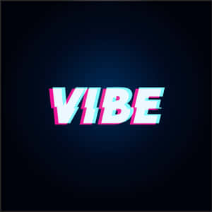 在深藍色漸變背景上顯示 VIBE 的霓虹粉紅和青色文字。 — 氛圍 GIF 壁紙