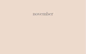 簡約米色牆紙，中央有灰色文字寫著 november。