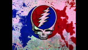 Grateful Dead骷髏標誌，閃電，潑濺背景。