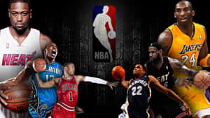 身穿球隊制服的NBA籃球運動員動態地擺出姿勢，手持籃球。