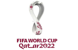 FIFA世界盃卡塔爾2022官方獎盃標誌，帶有栗色裝飾元素。