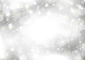 帶有雪花和發光散景燈光的銀色背景，適合節日慶祝。 — 聖誕快樂 GIF 壁紙