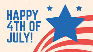 帶有星星和條紋設計的 Happy 4th of July 文字。