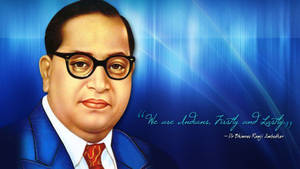 Dr. B R Ambedkar 的肖像，附有引言：我們首先是印度人，最後也是印度人。 — 孟買印度人 壁紙