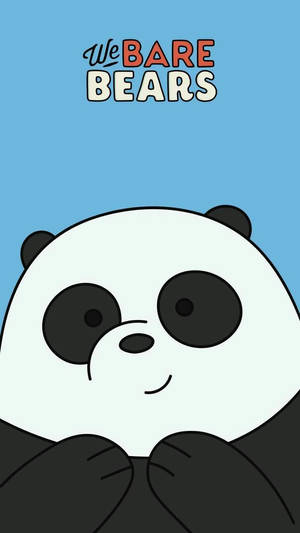 卡通熊貓大眼睛在藍色背景上微笑，帶有節目名稱。 — 卡通網絡角色 壁紙