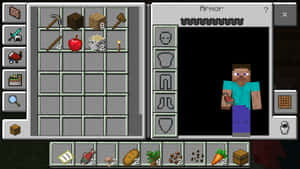 Minecraft 庫存畫面，有玩家角色同物品