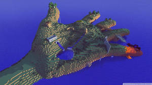 帶有熔岩流和海洋的Minecraft島嶼