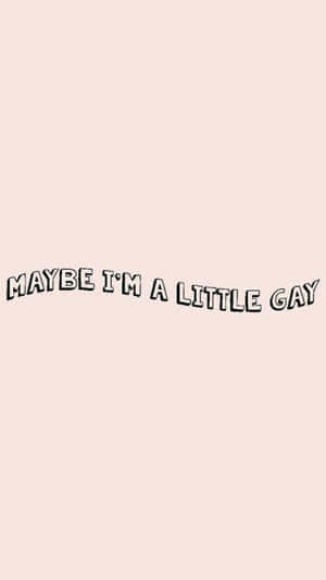 桃色背景上寫有粗體黑色文字「maybe i'm a little gay」