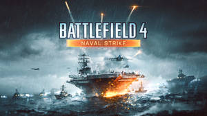 軍艦和戰鬥機在夜間波濤洶湧的海洋中戰鬥。
