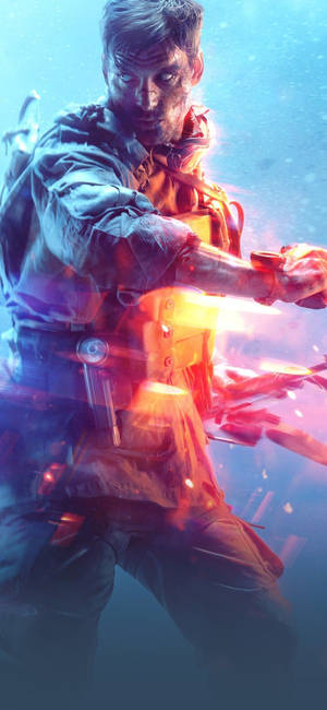 士兵在水下發射發光武器的動態動作場景