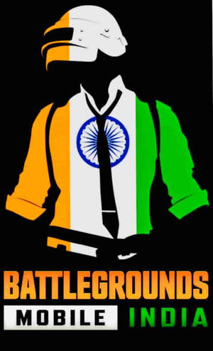 PUBG Mobile India標誌，帶有印度國旗顏色的玩家剪影。