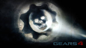 齒輪內發光的骷髏頭，深色背景上有「Gears 4」文字。
