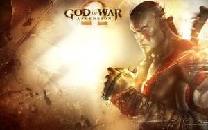 God of War Ascension 戰士在熾熱場景中手持發光武器
