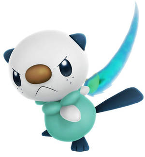 一個嬲爆爆嘅水獺小精靈，有發光藍色尾巴。 — 卡通 壁紙
