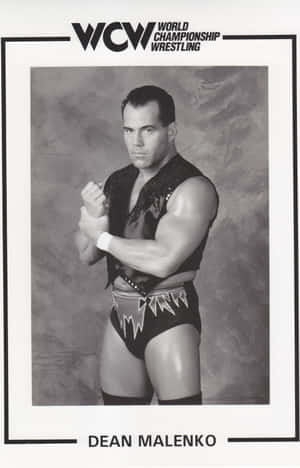 摔角手 Dean Malenko 為 WCW 世界冠軍摔角擺出戰鬥姿勢。