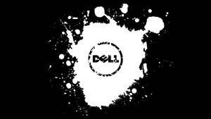 黑色背景上白色飛濺的 Dell 標誌