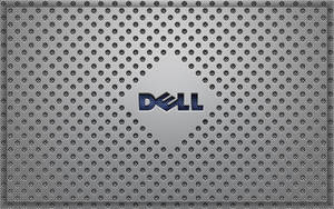 穿孔金屬背景上的Dell標誌