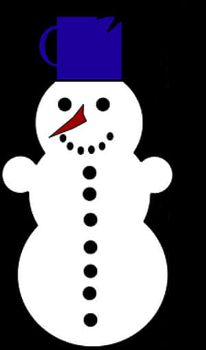 戴禮帽的卡通雪人
