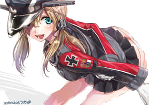 穿著軍裝、藍色眼睛和紅色臂章的動漫女孩。 — 火影忍者疾風傳 壁紙