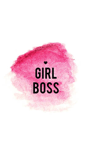 粉紅色水彩潑濺搭配粗體黑色文字 girl boss