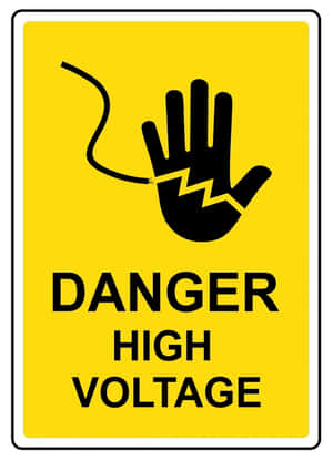 帶有手部和閃電符號的高電壓危險警告標誌。