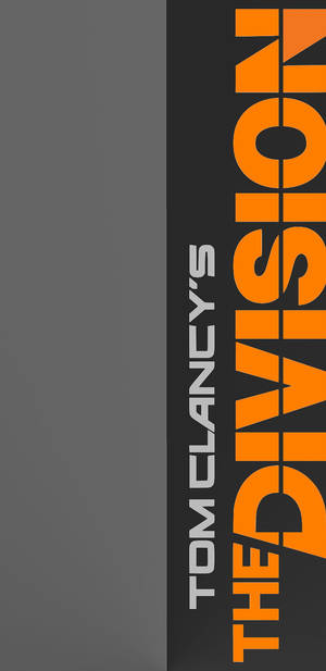Tom Clancy's The Division 遊戲標誌，橙色和灰色，置於漸變背景上。
