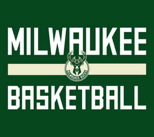 Milwaukee Bucks籃球隊標誌和文字在綠色背景上。 — 淺紫色美學動態圖 壁紙