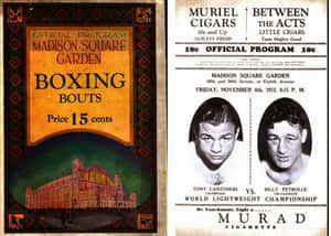 1932年麥迪遜廣場花園 Tony Canzoneri 對 Billy Petrolle 的復古拳擊比賽節目。
