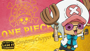 《One Piece》中的東尼東尼喬巴帶著愉快表情揮手。