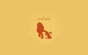 The Lion King 標誌，金色背景上帶有橙色成年獅子和幼獅剪影。