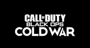 黑色背景上白色的 Call of Duty Black Ops Cold War 遊戲標題標誌 — 省電 壁紙