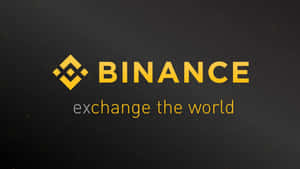 加密貨幣交易所 Binance 標誌，附有標語 exchange the world。