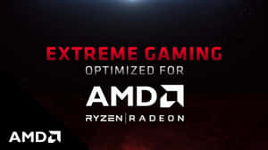 AMD Ryzen Radeon 極致遊戲優化文字，黑暗宇宙背景