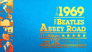 披頭四1969年發行的Abbey Road專輯封面海報，帶有樂隊成員剪影。