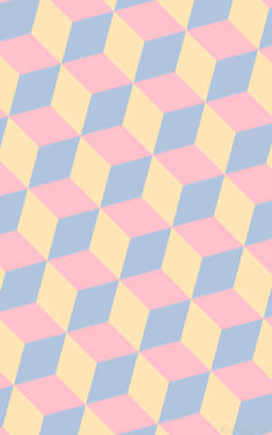 柔和色調3D立方體圖案牆紙，帶有錯覺效果。