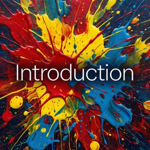大膽多彩的油漆飛濺，覆蓋了單詞 introduction。