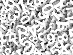 一堆白色3D渲染的數字和字母，以灰階呈現。 — 美學白色動態圖 壁紙