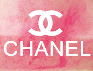 粉紅色水彩背景上的白色Chanel標誌和品牌名稱 — 凌志標誌 GIF 壁紙