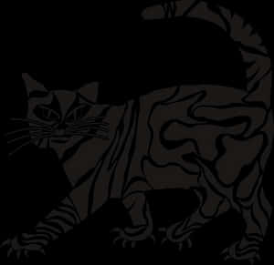 抽象黑貓插畫