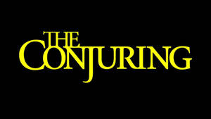 黑色背景上的黃色電影標題文字 The Conjuring