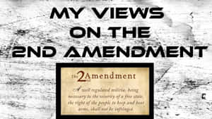 文字圖形寫著「MY VIEWS ON THE 2ND AMENDMENT」，修正案文字顯示在一個框架中。