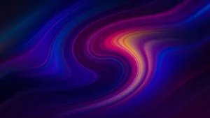霓虹色彩在深色背景上流動的動態抽象漩渦。