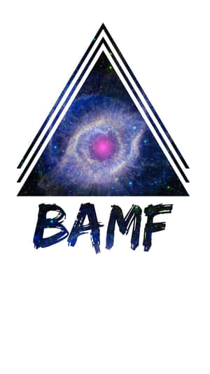 三角形內的星系，下方有單詞 BAMF。