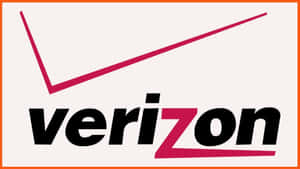 Verizon 標誌，帶有洋紅色勾號和黑色文字，位於米色背景上。