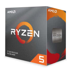 AMD Ryzen 5處理器零售盒，採用橙色和灰色設計。