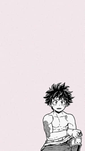 頭髮豎起嘅動漫男仔喺粉紅色背景前露出驚訝表情