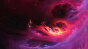 色彩繽紛的宇宙星雲，在深空中旋轉的氣體和閃爍的星星。 — 淺粉紅色美學動圖 壁紙