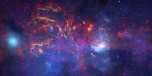 色彩繽紛的宇宙星雲，在深空中閃爍著星星和旋轉的氣體雲。